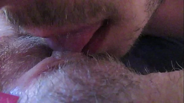 Big clit licking and sucking until she cums hard hairy girlfriend huge orgasm in close up