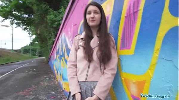 Public Agent - very cute and real college brunette 19yrs Teen art student with natural tits studies a strangers big dick outdoors in exchange for cash