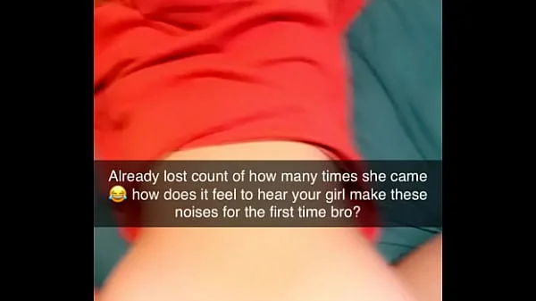 Rough Cuckhold Snapchat sent to cuck while his gf cums on cock many times