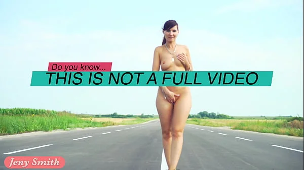 Doroga: Jeny Smith solo naked on the road. Teasing you