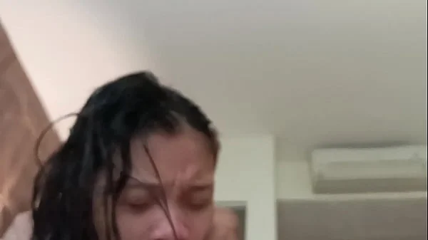 Little sweetie cannot handle white dick but still gets doggy style and load of cum on stomach and neck