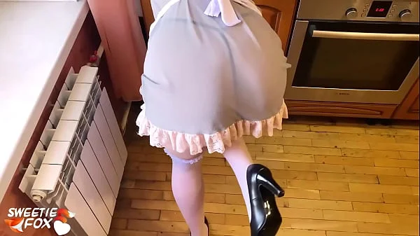 Fox Maid Cosplay - Blowjob and Hard Doggystyle Sex in the Kitchen