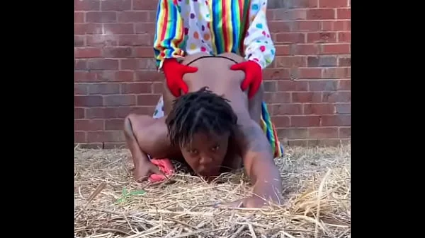 Gibby The Clown fucks ebony in a barn