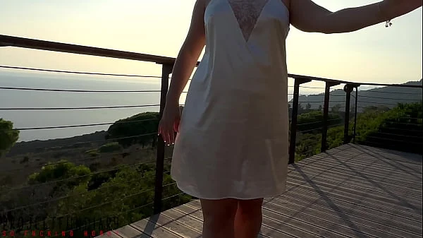 curvy milf in white satin dress sunset balcony public sex - projectfundiary