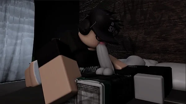 Roblox girl couldn't sleep, so she had some fun with his bf's cock while he was asleep