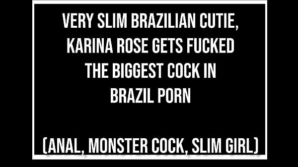 Very slim Brazilian beauty, Karina ROSE fucked by the biggest cock in Brazilian porn (Anal, monster cock, ATM, dirty talk,1on1)OB349