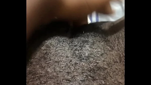 Wet black pussy solo masturbation