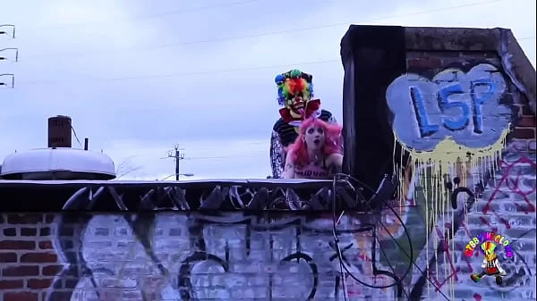 Fucking this gothic chick on the roof