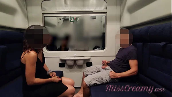 Dick flash - I pull out my cock in front of a teacher in the public train and and help me cum in mouth 4K - it's very risky Almost caught by stranger near - MissCreamy