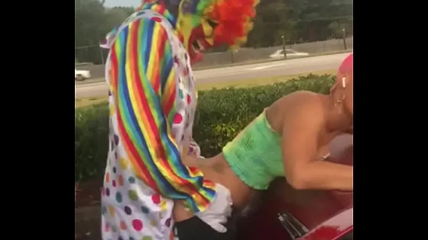 Gibby The Clown fucks Jasamine Banks outside in broad daylight